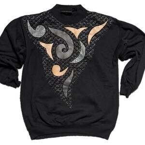 Black and multi coloured vintage 90s sweatshirt